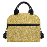 Gold (NOT Real) Glitter Print Insulated Lunch Bag