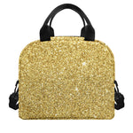 Gold (NOT Real) Glitter Print Insulated Lunch Bag