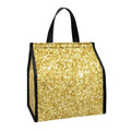 Gold (NOT Real) Glitter Print Insulated Lunch Tote
