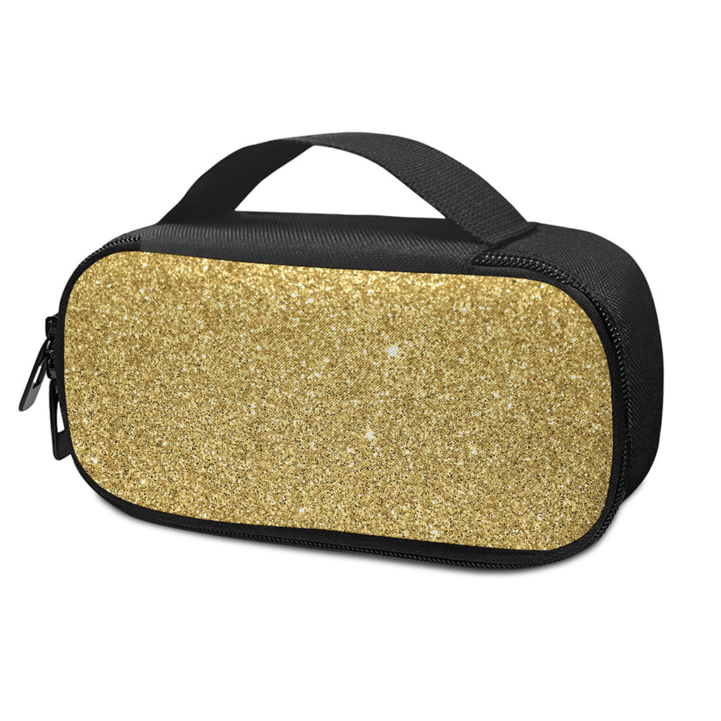 Gold (NOT Real) Glitter Print Insulin Cooler Travel Case