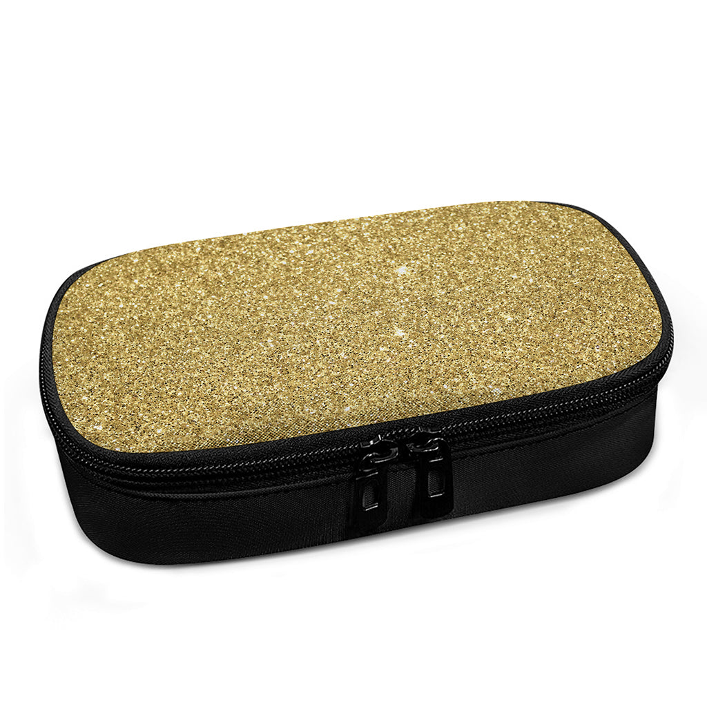 Gold (NOT Real) Glitter Print Insulin Cooler Travel Case