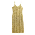 Gold (NOT Real) Glitter Print Jersey Midi Cami Dress
