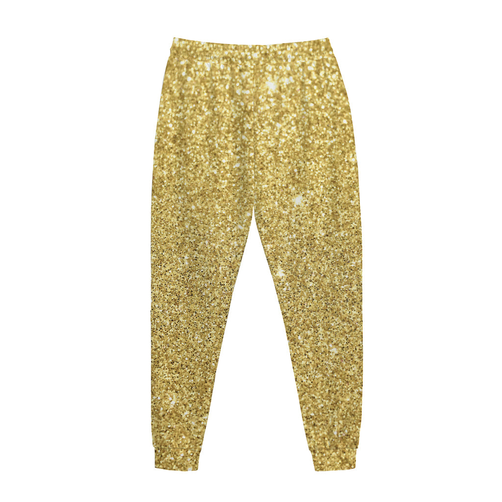 Gold (NOT Real) Glitter Print Jogger Pants