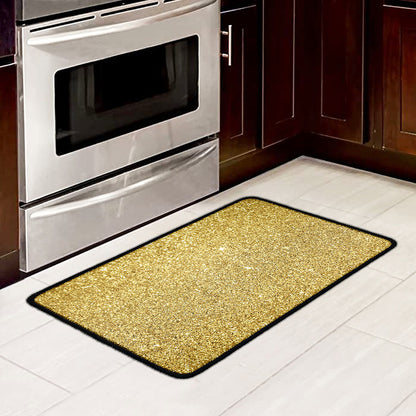Gold (NOT Real) Glitter Print Kitchen Mat