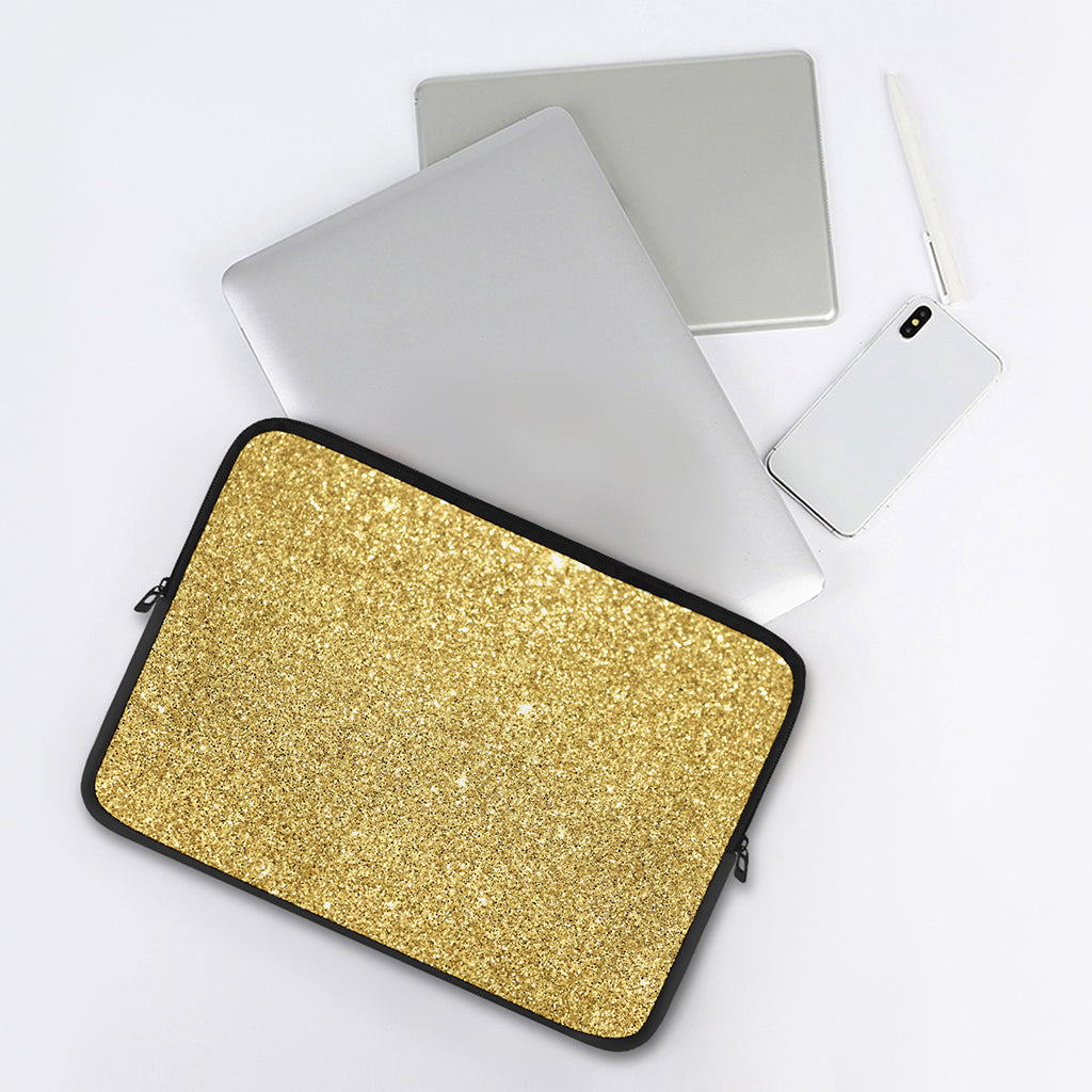Gold (NOT Real) Glitter Print Laptop Sleeve