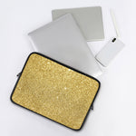 Gold (NOT Real) Glitter Print Laptop Sleeve