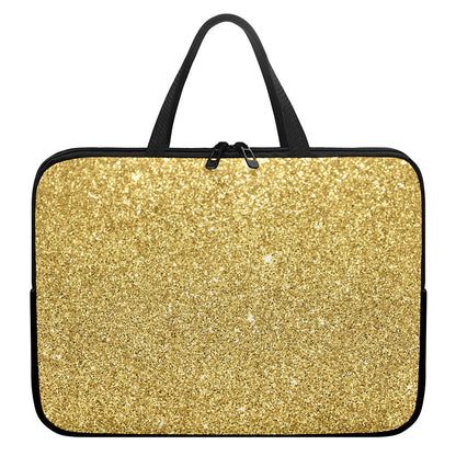 Gold (NOT Real) Glitter Print Laptop Sleeve With Handle