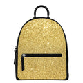 Gold (NOT Real) Glitter Print Leather Backpack