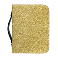 Gold (NOT Real) Glitter Print Leather Bible Cover