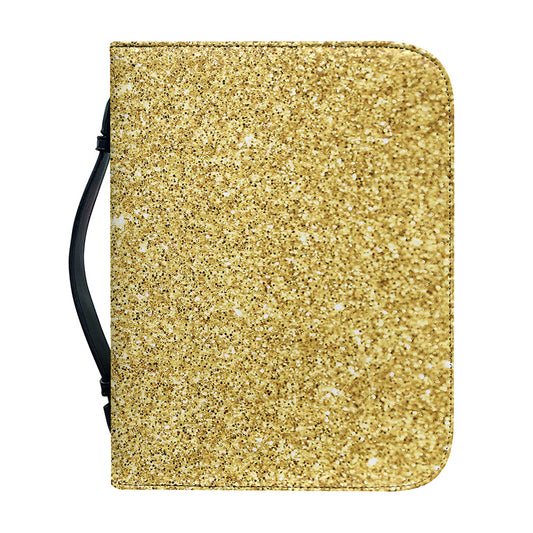 Gold (NOT Real) Glitter Print Leather Bible Cover