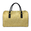 Gold (NOT Real) Glitter Print Leather Duffel Bag