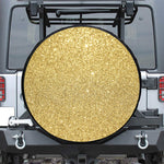 Gold (NOT Real) Glitter Print Leather Spare Tire Cover