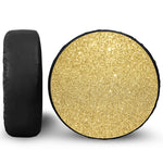 Gold (NOT Real) Glitter Print Leather Spare Tire Cover