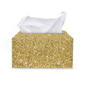 Gold (NOT Real) Glitter Print Leather Tissue Box Cover