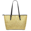 Gold (NOT Real) Glitter Print Leather Tote Bag