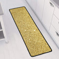 Gold (NOT Real) Glitter Print Long Kitchen Mat