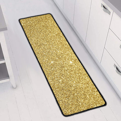 Gold (NOT Real) Glitter Print Long Kitchen Mat