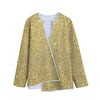 Gold (NOT Real) Glitter Print Long Sleeve Short Coat