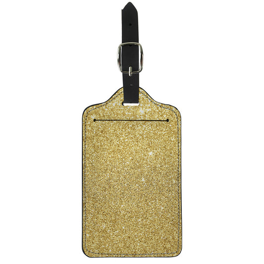 Gold (NOT Real) Glitter Print Luggage Tag
