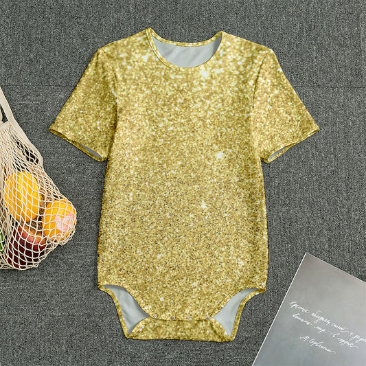Gold (NOT Real) Glitter Print Men's Bodysuit