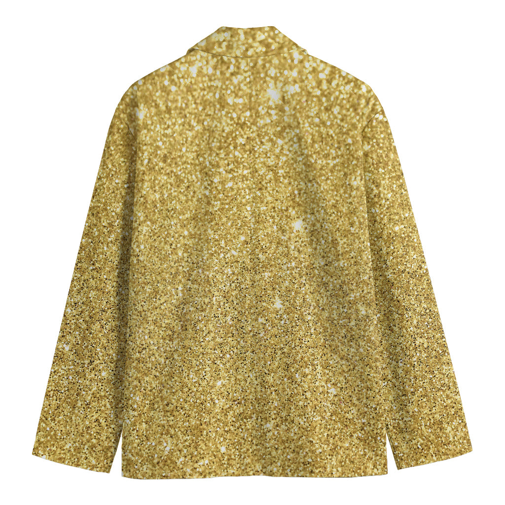 Gold (NOT Real) Glitter Print Men's Cotton Blazer