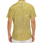 Gold (NOT Real) Glitter Print Men's Deep V-Neck Shirt