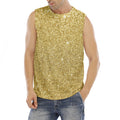 Gold (NOT Real) Glitter Print Men's Fitness Tank Top