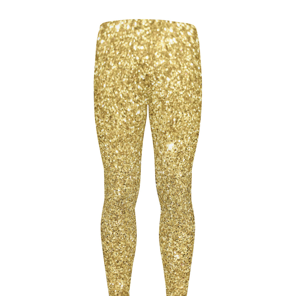 Gold (NOT Real) Glitter Print Men's leggings