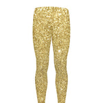 Gold (NOT Real) Glitter Print Men's leggings