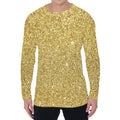 Gold (NOT Real) Glitter Print Men's Long Sleeve T-Shirt