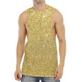 Gold (NOT Real) Glitter Print Men's Muscle Tank Top
