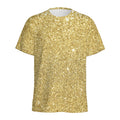 Gold (NOT Real) Glitter Print Men's Athletic T-Shirt