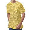 Gold (NOT Real) Glitter Print Men's Velvet T-Shirt