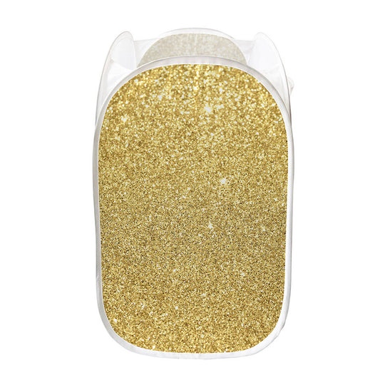 Gold (NOT Real) Glitter Print Mesh Laundry Hamper