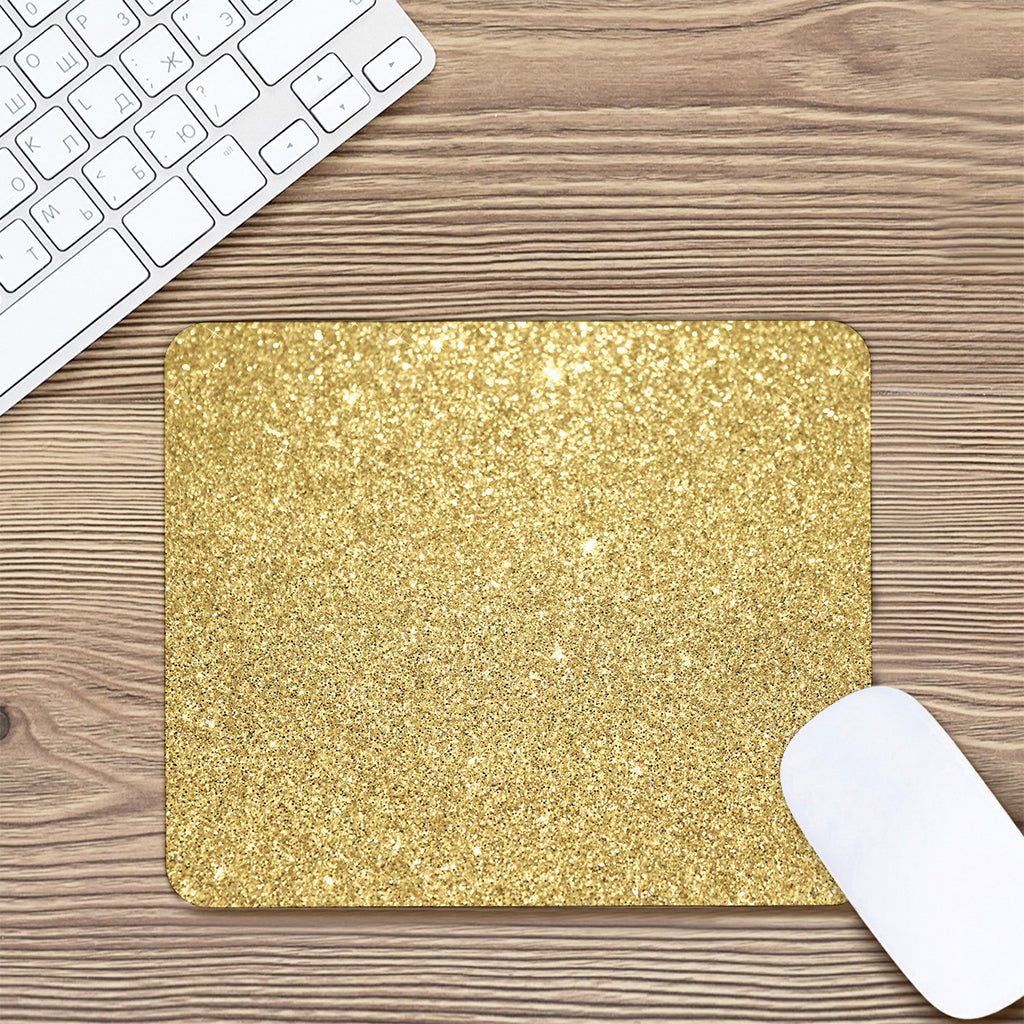 Gold (NOT Real) Glitter Print Mouse Pad