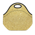 Gold (NOT Real) Glitter Print Neoprene Lunch Bag