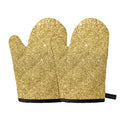 Gold (NOT Real) Glitter Print Oven Mitts