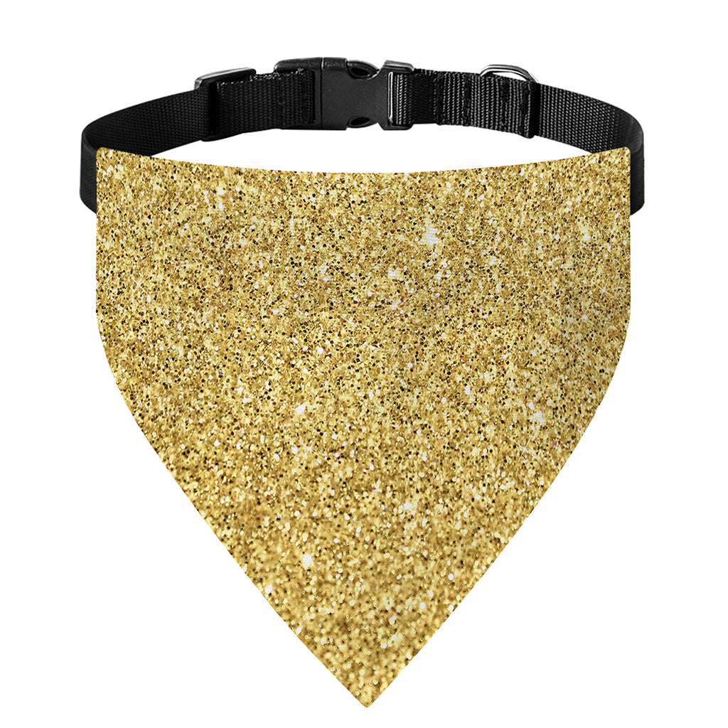Gold (NOT Real) Glitter Print Over The Collar Dog Bandana