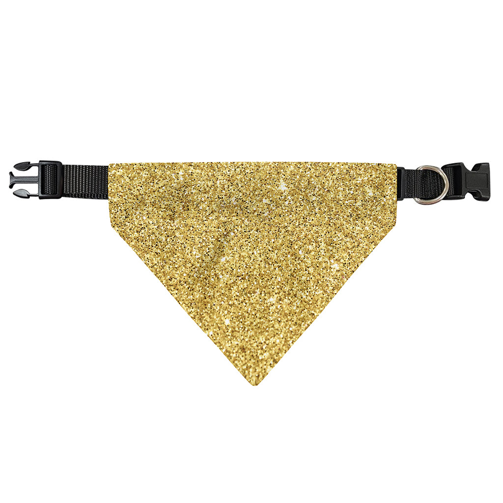 Gold (NOT Real) Glitter Print Over The Collar Dog Bandana