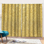 Gold (NOT Real) Glitter Print Pencil Pleat Curtains