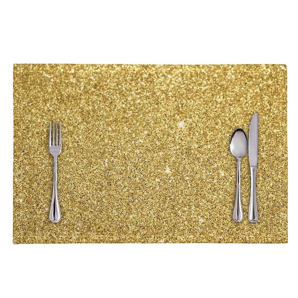 Gold (NOT Real) Glitter Print Placemat