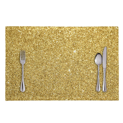 Gold (NOT Real) Glitter Print Placemat