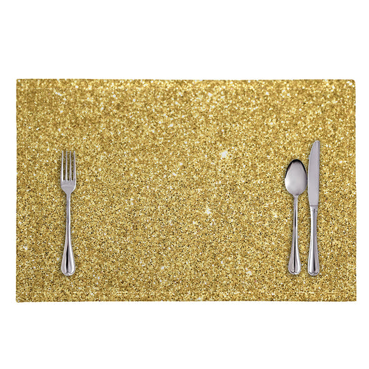 Gold (NOT Real) Glitter Print Placemat