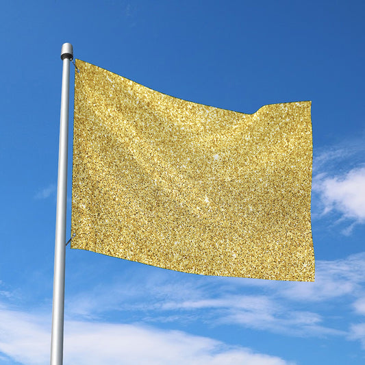 Gold (NOT Real) Glitter Print Polyester Flag
