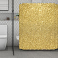 Gold (NOT Real) Glitter Print Polyester Shower Curtain