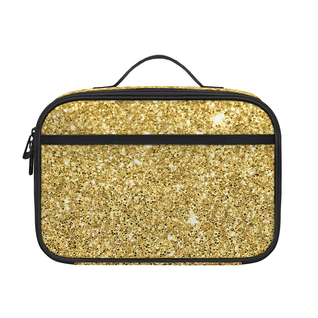 Gold (NOT Real) Glitter Print Portable Lunch Bag