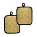 Gold (NOT Real) Glitter Print Pot Holders