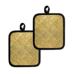 Gold (NOT Real) Glitter Print Pot Holders