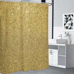 Gold (NOT Real) Glitter Print Premium Shower Curtain