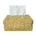 Gold (NOT Real) Glitter Print Rectangle Tissue Box Cover